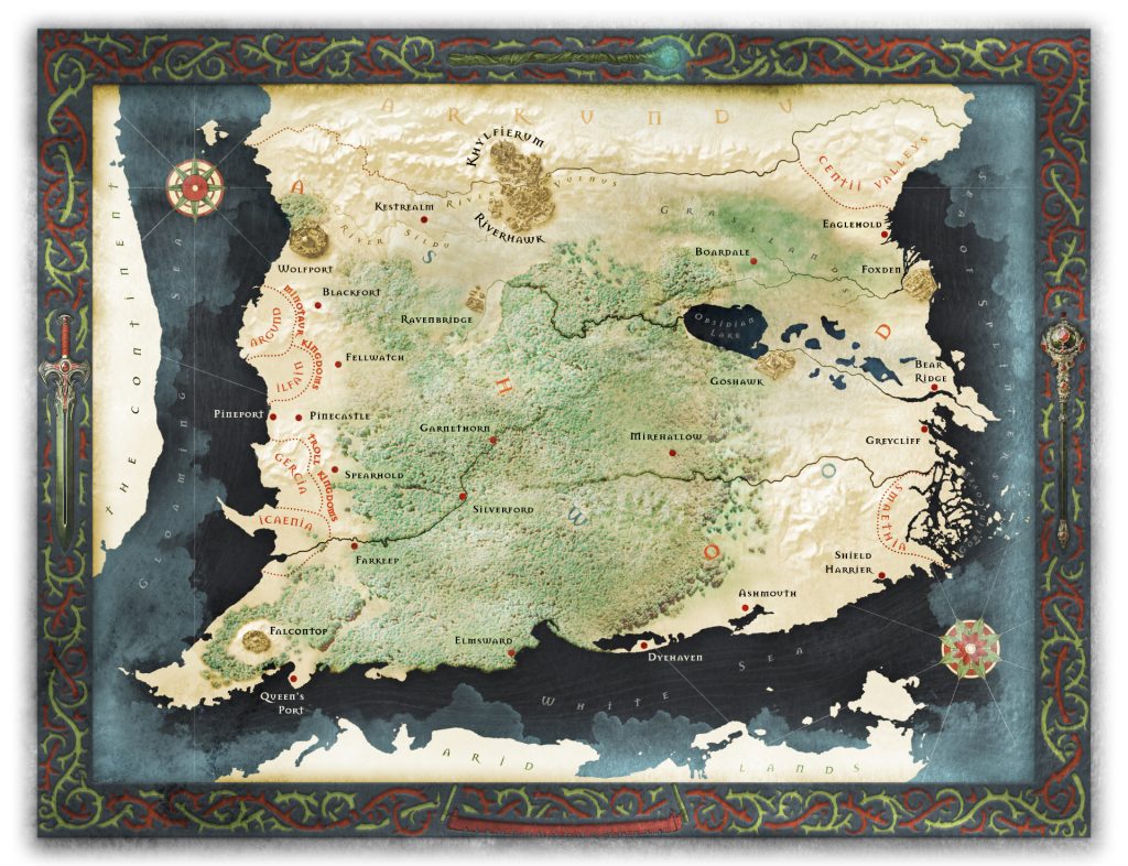 Fantasy map of the Kingdom of Ashwood – Final