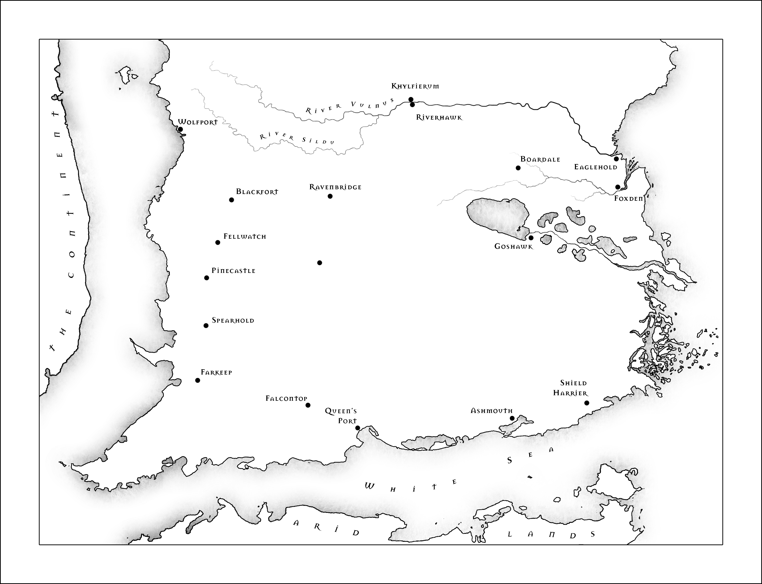 Fantasy map of the Kingdom of Ashwood &ndash; Draft 2 sketch