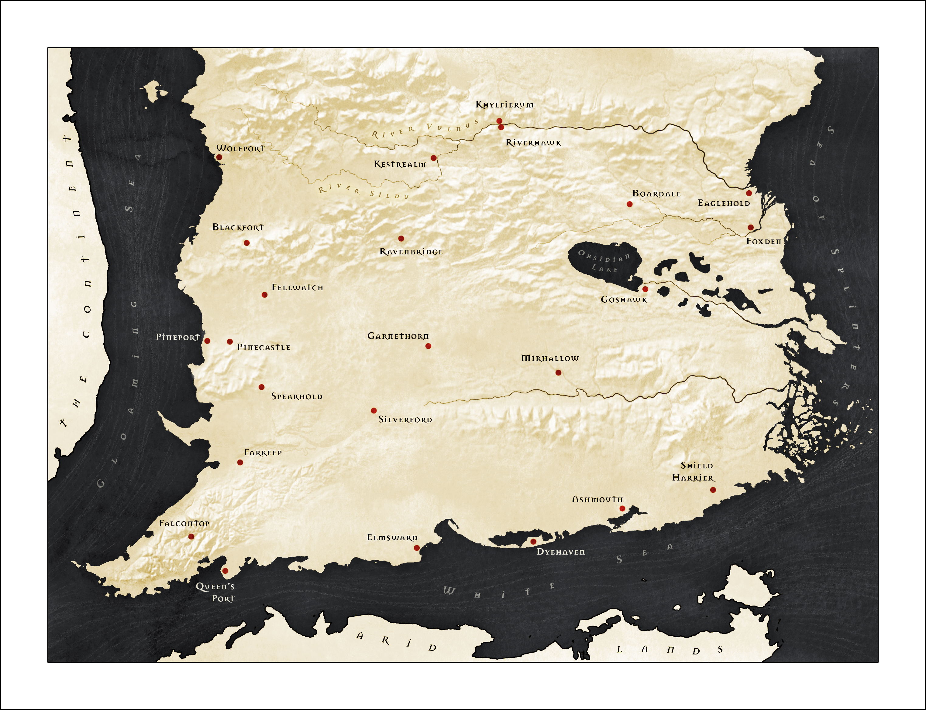 Fantasy map of the Kingdom of Ashwood &ndash; Draft 3 sketch